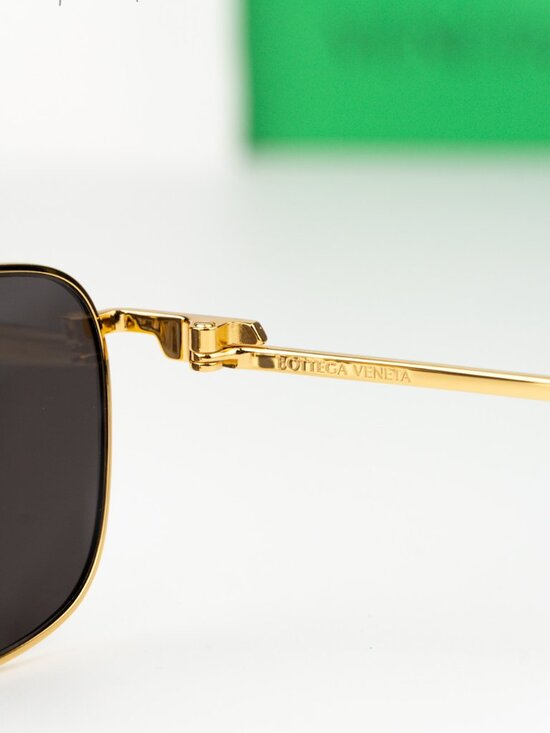 Bottega Veneta Women Sunglasses Gold Grey Rectangle BV1300S 001 NEW AUTHENTIC main image 6